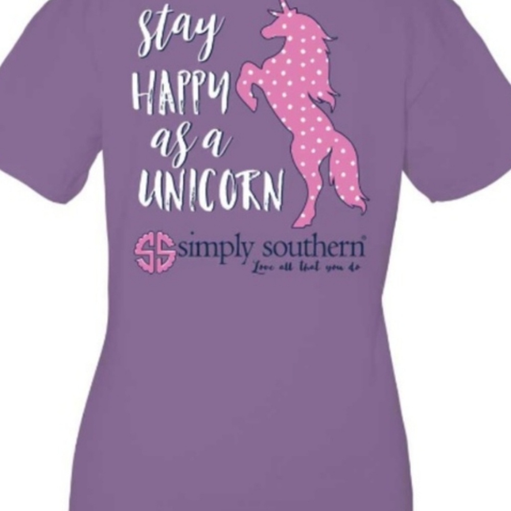 SIMPLY SOUTHERN PURPLE HAPPY UNICORN TEE SMAKK